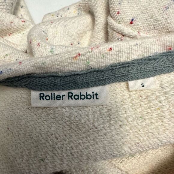 ROLLER RABBIT Women’s Cream Speckled Round Neck Cropped Sweater sz small - Picture 5 of 9